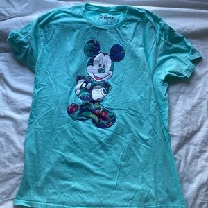 vintage tropical mickey teal disney shirt